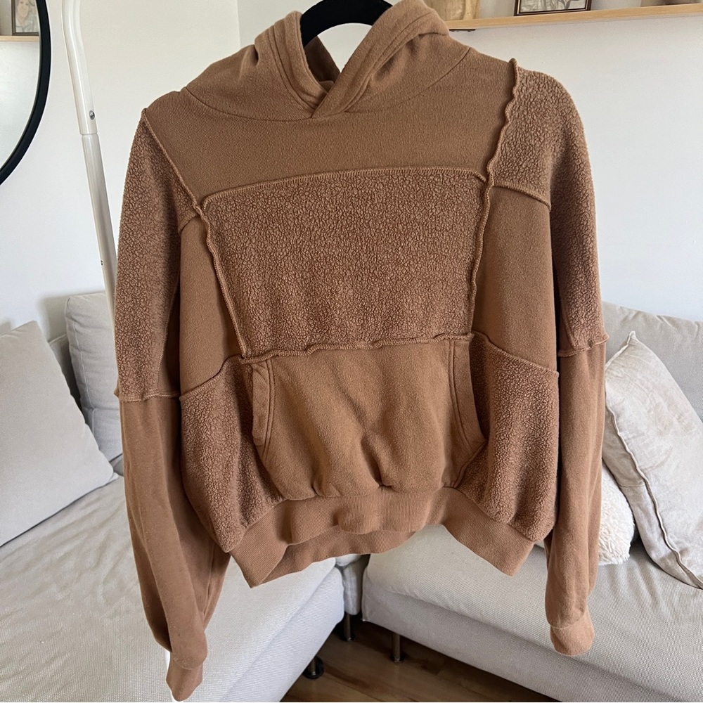 AERIE XS SHERPA PATCHWORK HOODIE